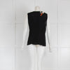 Boutique Moschino Black Sleeveless Top with Pearl Neckline