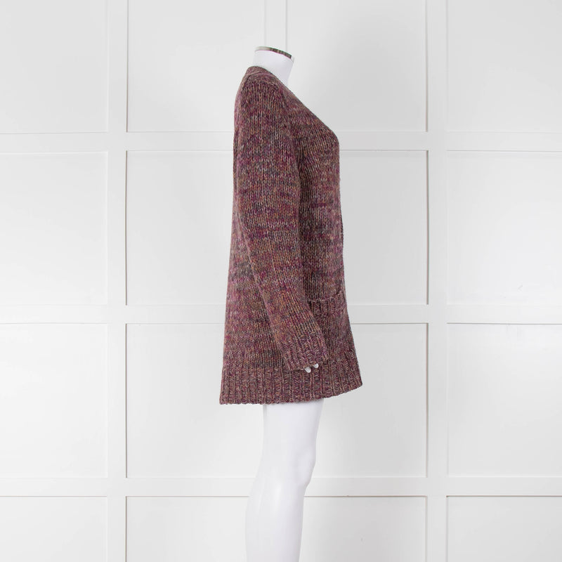 Chloe Purple Multi Cashmere Mix Cardigan