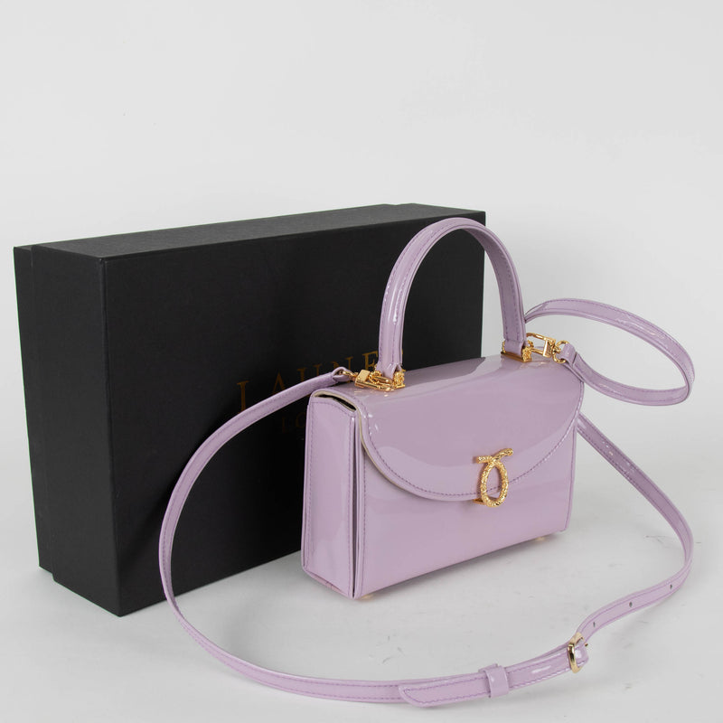 Launer London Lilac Iris Patent Leather Mini Bag