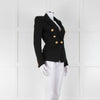 Balmain Black Fitted Jacket With Gold Buttons