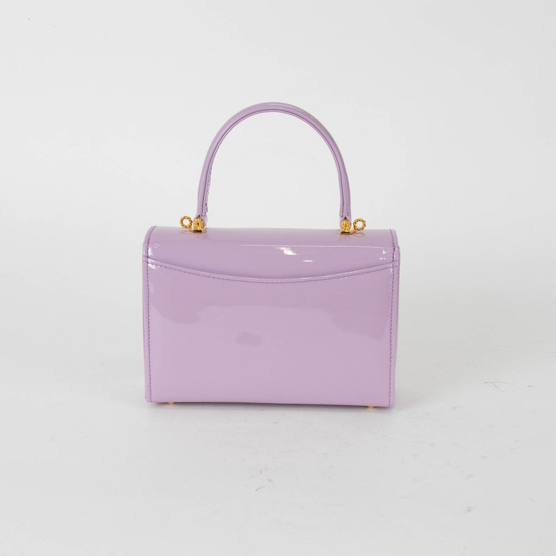 Launer London Lilac Iris Patent Leather Mini Bag