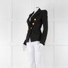 Balmain Black Fitted Jacket With Gold Buttons