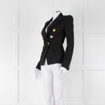 Balmain Black Fitted Jacket With Gold Buttons