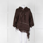 Diesel Brown Zip Up Bana Hoodie With Hem Detail