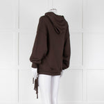 Diesel Brown Zip Up Bana Hoodie With Hem Detail