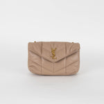 Saint Laurent Beige Quilted LouLou Puffer Bag