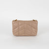 Saint Laurent Beige Quilted LouLou Puffer Bag