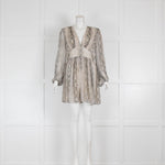 Zimmerman Grey Snake Print Button Front Playsuit