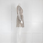 Zimmerman Grey Snake Print Button Front Playsuit