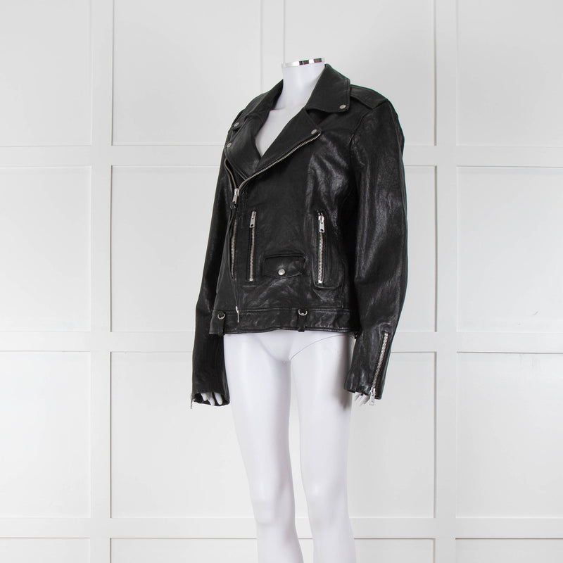 All Saints Black Sora Biker Jacket