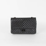 Chanel Reissue 2.55 So Black Chevron Flap Bag in Lambskin