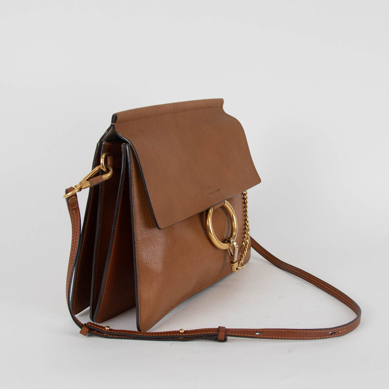 Chloe Tan Leather Faye Crossbody Bag