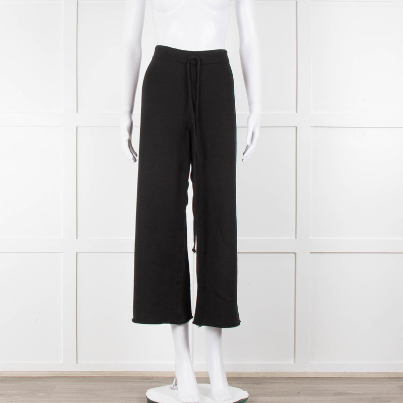 Nili Lotan Black Wide Leg Crop Jogger