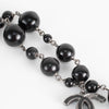 Chanel Black Bead Long CC Necklace