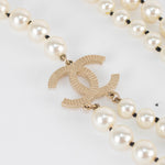 Chanel Pearl Double Stranded CC Long Necklace