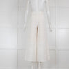 Roland Mouret White Knit Wide Leg Trouser