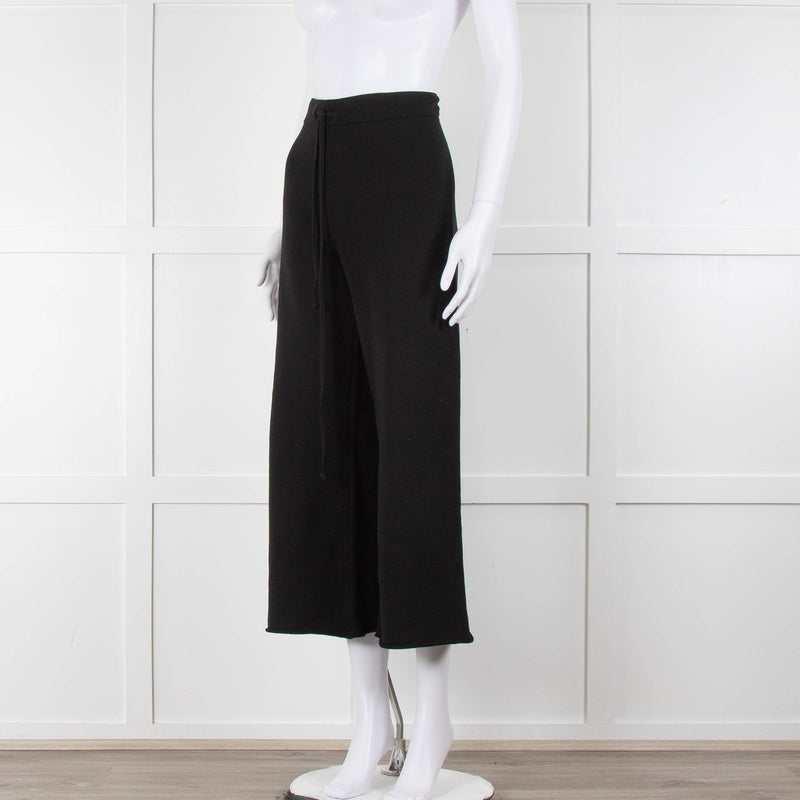 Nili Lotan Black Wide Leg Crop Jogger