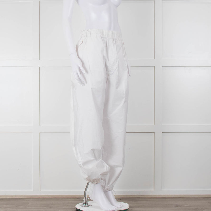 Wardrobe NYC White Parachute Pants with Adjustable Cuffs