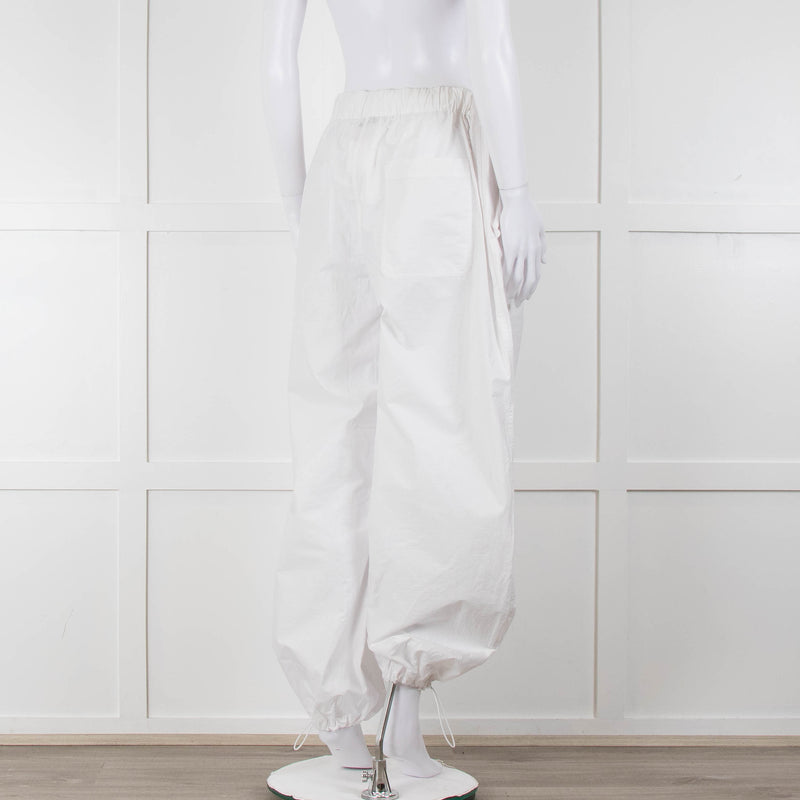 Wardrobe NYC White Parachute Pants with Adjustable Cuffs