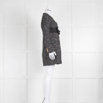 Moschino Black White Tweed  Gold Button Coat