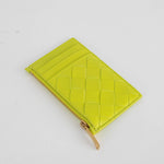 Bottega Veneta Lime Green Intrecciato Coin Pouch and Cardholder