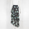 Zimmermann Black Floral Tiered Skirt