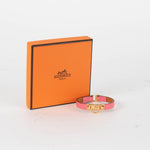 Hermes Pink Leather Rivale Mini Bracelet