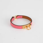 Hermes Pink Leather Rivale Mini Bracelet