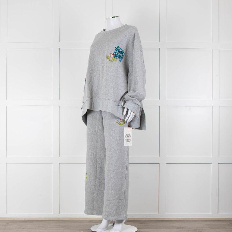 Never Fully Dressed Grey Graphic Oversized Sweatshirt