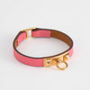 Hermes Pink Leather Rivale Mini Bracelet