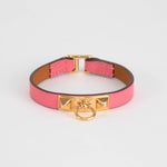 Hermes Pink Leather Rivale Mini Bracelet