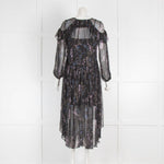 Zimmermann Dark Floral Tiered Silk Dress