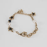 Chanel Pearl and Black Resin Star Charm Bracelet