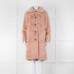 Rino & Pelle Pink Zonna Long Faux Fur Coat