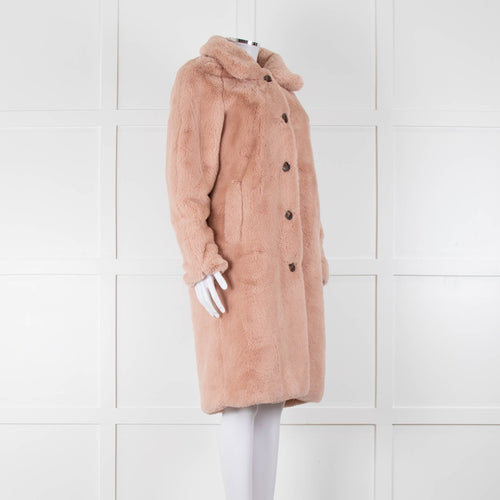 Rino & Pelle Pink Zonna Long Faux Fur Coat