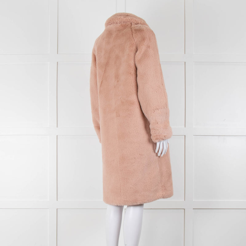 Rino & Pelle Pink Zonna Long Faux Fur Coat