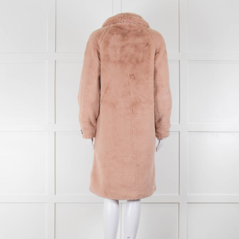 Rino & Pelle Pink Zonna Long Faux Fur Coat