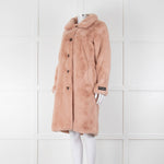 Rino & Pelle Pink Zonna Long Faux Fur Coat