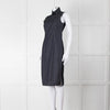 Miu Miu Dark Blue Chambray Cheongsam Collar Dress