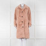 Rino & Pelle Zonna Pink Long Faux Fur Coat