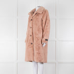 Rino & Pelle Zonna Pink Long Faux Fur Coat