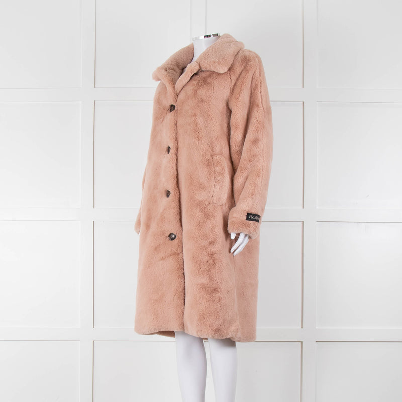 Rino & Pelle Zonna Pink Long Faux Fur Coat