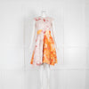 Christian Dior Blush Pink Orange Floral Sleeveless Dress