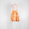 Christian Dior Blush Pink Orange Floral Sleeveless Dress