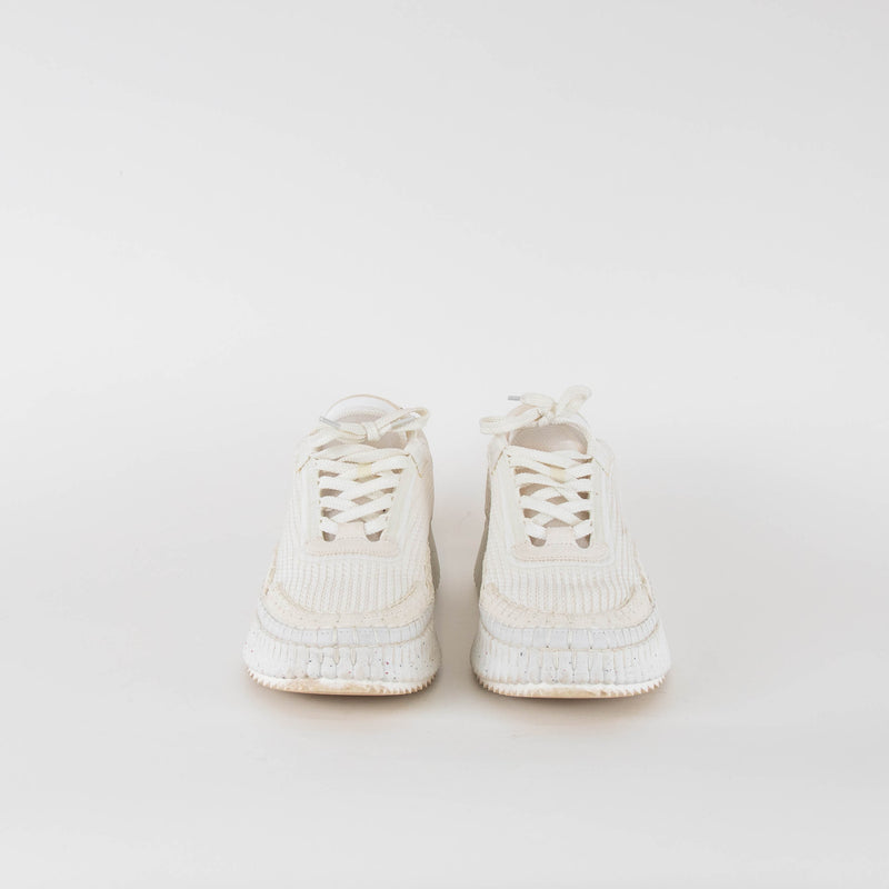 Chloe White Knitted Nama Sneakers