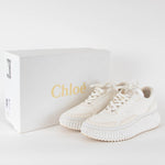 Chloe White Knitted Nama Sneakers