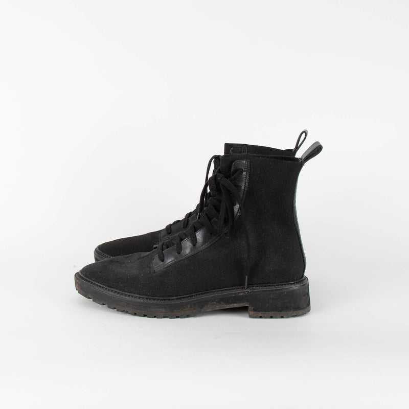 Loeffler Randall Black Lace Up Sock Boots