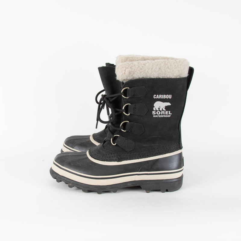 Sorel Caribou Black Fur Lined Waterproof Boots