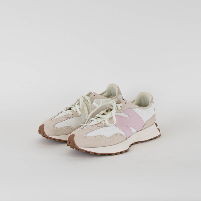 New Balance Pink And White 327 Trainers