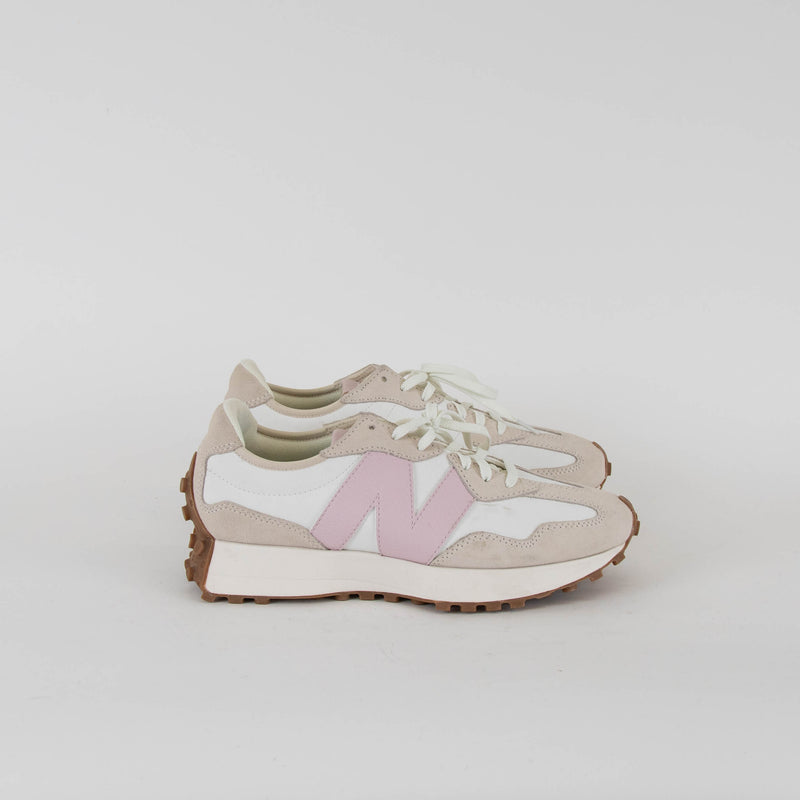 New Balance Pink And White 327 Trainers